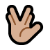 🖖🏼 vulcan salute: medium-light skin tone display on Windows